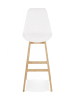KADIMA DESIGN Barhocker Holz Textil | Barstuhl Beige Weiß für Küche Bar in Weiß-Beige
