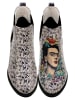 Dogo Eve Boots Frida-Kahlo-with-Blue-Flowers in Beige