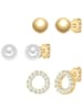 Yokoamii Ohrstecker aus Messing mit Zirkonia und Perle (synth.) in gelbgold
