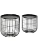HOMCOM Beistelltisch Set in Schwarz 40L x 40B x 40H cm