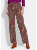 GOLDNER Kurzgröße:  Printhose Luftige Viskosehose mit Paisley-Muster in orange / schwarz / gemustert