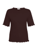 CARTOON Halbarm-Shirt mit Kragen in Dunkelbraun