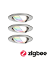 paulmann LED Einbaustrahler Nova Plus ZigBee 3er Set rund RGBW in Eisen gebürstet - Ø84m