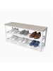 relaxdays Schuhbank in Hellbraun/ Weiß - (B)100 x (H)45 x (T)30 cm