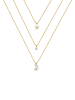 Elli Halskette 925 Sterling Silber Astro, Halbmond, Sterne, Stern in Gold
