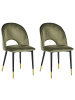 Beliani 2er-Set Esszimmerstuhl MAGALIA in Grün/Schwarz/Gold