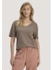 Hessnatur Hessnatur T-Shirt Oversize aus Leinen und Bio-Baumwolle in mocca