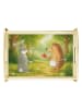 Mr. & Mrs. Panda Servier Tablett Hase Igel Design ohne Spruch in Weiß