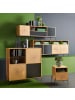 home24 home24 Kommode aus foliertem MDF & lackiertem Eisen in Eiche, 110 x 114 x 40 cm in Eiche