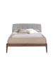 Angel Cerdá Polsterbett 7177 in Grau / Walnuss – (B)172 x (H)217 x (T)98 cm