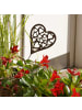 UNUS Gartenstecker Rost Herz mit Herzmuster in Braun