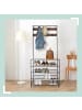 relaxdays Garderobenständer in Schwarz/ Dunkelbraun - (B)80 x (H)190 x (T)30 cm