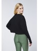 Detto Fatto Yoga-Sweatshirt in lässig gecroppter Silhouette in Schwarz