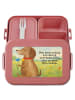Mr. & Mrs. Panda Bento Box Hund Blume Design mit Spruch in Rot Pastell