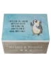 Mr. & Mrs. Panda Holzkiste Pinguin Duschen mit Spruch in Eisblau