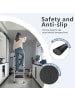 ABRIHOME Trittleiter in Weiß 4 Stufen klappbar mit Handlauf Anti Rutsch für Haushalt