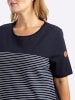 sheego T-Shirt in tiefblau-weiß-geringelt