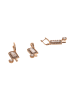 myMo Women Jewelry Set Drop Earrings + Pendant in Rose Gold White