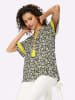 Heine Tunikashirt in khaki-ecru-bedruckt