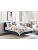 Beliani 2-tlg Doppelbett FLAYAT in Blau/Gold