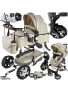 tectake Kombi-Kinderwagen Mats für 0 bis 36 Monate geeignet, Belastbarkeit 15 kg, grau/b