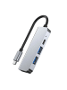 TechProtect 4in1 Multifunktonsadapter V2 in Grau HUB USB-C auf 2xUSB, HDMI, USB-C in Grau