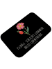 Mr. & Mrs. Panda Badteppich Blume HageRundunge mit Spruch in Schwarz