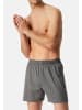 Schiesser Boxershorts Singel-Jersey in Grau / schwarz
