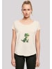 F4NT4STIC Long Cut T-Shirt Süßer grüner Dino in Whitesand