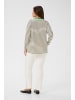 KAFFE curve Langarm-Shirt KCwinni Loose fit in White/Black, Green Neckline