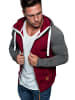 Amaci&Sons Sweatjacke EL CAJON in Bordeaux/Anthrazit