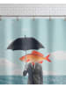 Juniqe Duschvorhang "Can't Get Wet" in Blau & Orange