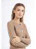 DreiMaster Klassik Damen Strickjacke Mit Knöpfen in Dunkelsand