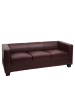 MCW 3er Sofa Lille, Kunstleder, rot-braun