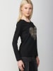 KOROSHI Langarm-T-Shirt in SCHWARZ