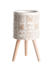 Beliani Outdoor Blumentopf KARISTOS in Weiß/Beige/Braun - (W) 36 x (H) 55 x (L) 36 cm