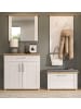 Inn.Furn Garderobenpaneel weiß Lärche Landhaus 68 cm, Flurgarderobe mit 5 Kleiderhaken