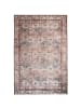 KADIMA DESIGN Waschbarer Teppich Vintage Rauten Muster, Orientalisch, Wohnzimmer in Rot-Natur