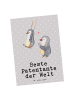 Mr. & Mrs. Panda Postkarte Pinguin Beste Erfindungante der Welt mit... in Grau Pastell