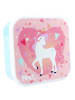 COFI 1453 Snackbox Lunchbox 3-in-1 – Einhorn Design, stapelbare Behälter in Mehrfarbig
