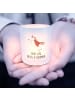 Mr. & Mrs. Panda Glas Teelichthalter Einhorn Super mit Spruch in Transparent