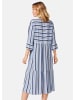 GOLDNER Kurzgröße:  Kleid in weich fallender Qualität in blau / sand / gestreift