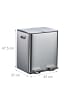 relaxdays Mülleimer in Silber/ Schwarz - 2x 15 Liter