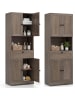 COSTWAY Badezimmerschrank 60 x 35 x 171,5 cm in Taupe