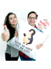 Mr. & Mrs. Panda Sofakissen 40x40 Pinguin Marienkäfer mit Spruch in Weiß
