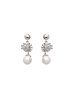 NAEMI Women Earrings in Silver White
