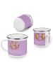 Mr. & Mrs. Panda Camping Emaille Tasse 4. Hochzeitstag Seidenhoc... in Lavendeltraum