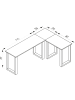 VCM  U Schreibtisch Eckschreibtisch L Form 160x130x50 in Schwarz / Sonoma-Eiche