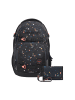 Coocazoo PORTER „Sprinkled Candy“, schwarz/bunt, 2-teilig in Schwarz
