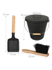 relaxdays 3-tlg. Ascheeimer Set in Schwarz - 20 Liter